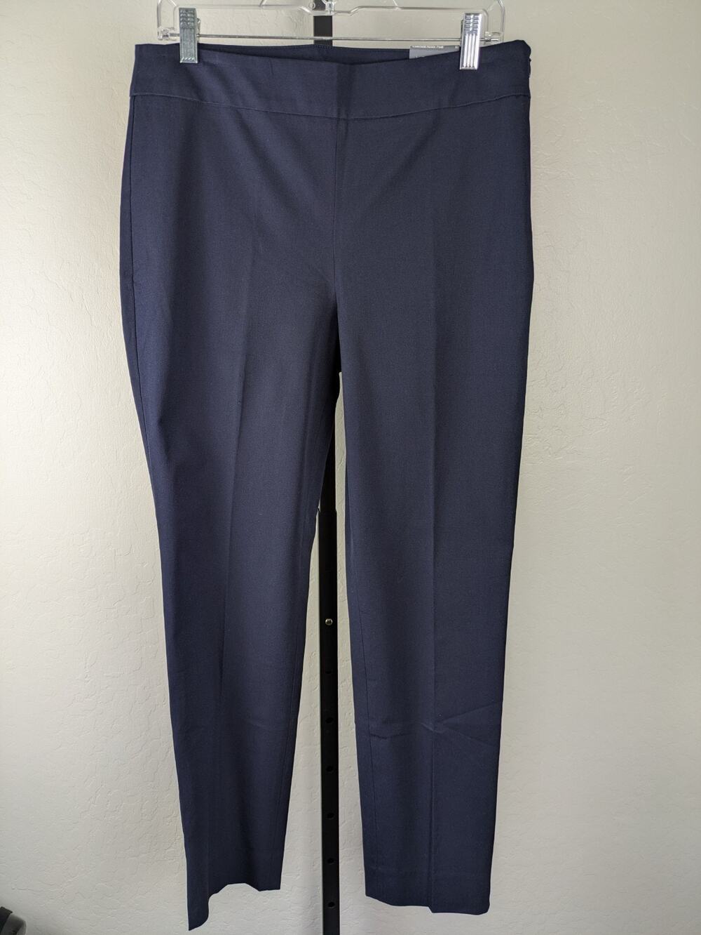 Talbots navy blue Chatham Ankle Pants slim leg cotton blend
